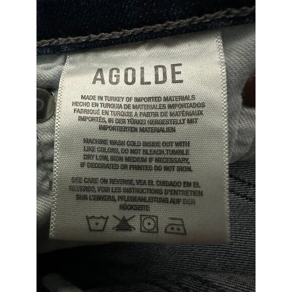 Agolde Sophie High Rise Raw Hem Blue Jeans Crop Skinny Stretch size 28 - Picture 6 of 8